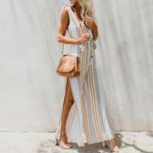 VICI - Be A Lion Striped Tie Jumpsuit